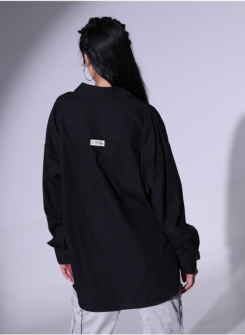 Hubberholme - Relaxed Spread Collar Oversized Casual Shirt for Women - Image 1