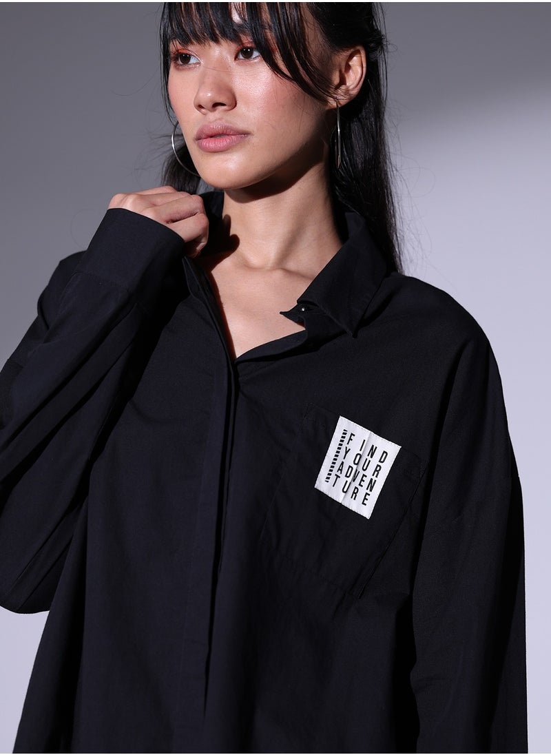 Hubberholme - Relaxed Spread Collar Oversized Casual Shirt for Women - Image 1