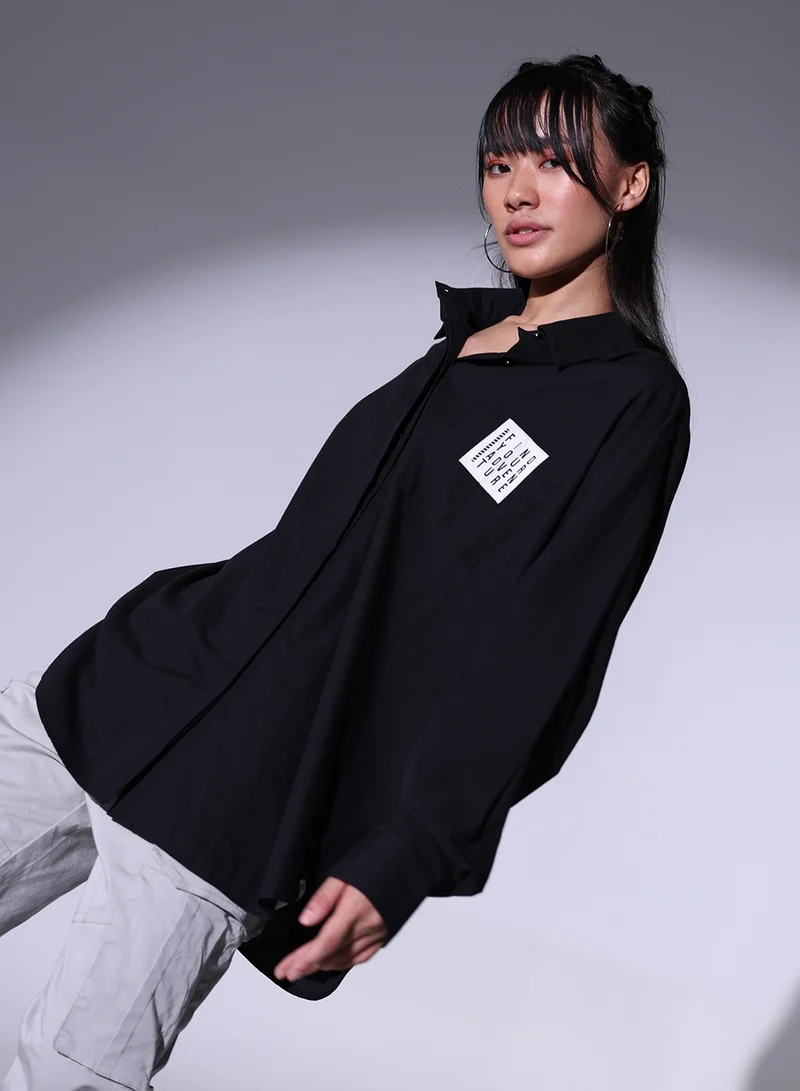 Hubberholme Relaxed Spread Collar Oversized Casual Shirt for Women