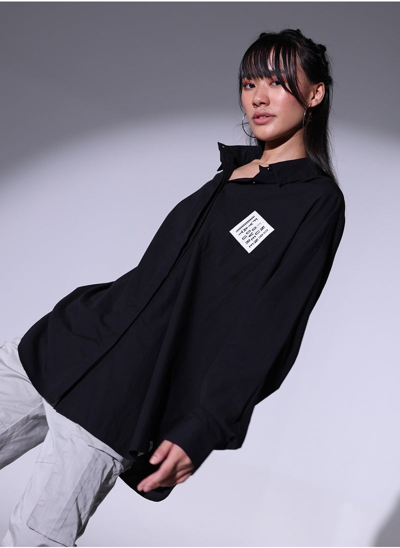 Hubberholme - Relaxed Spread Collar Oversized Casual Shirt for Women - Image 1