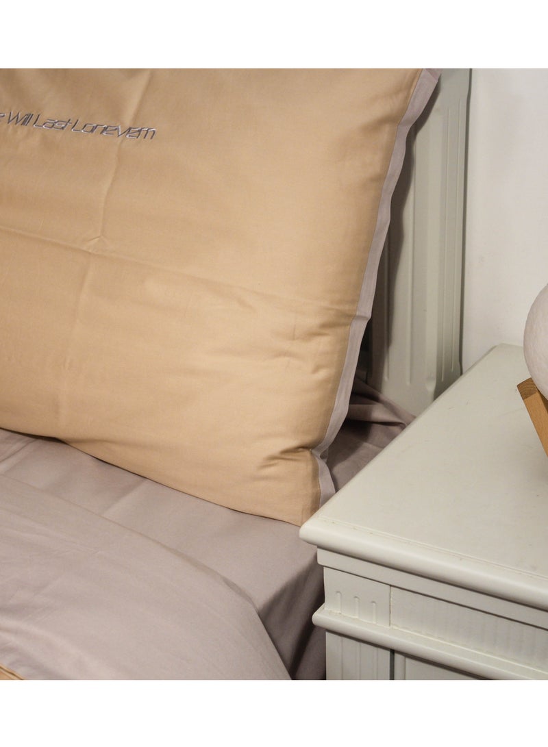 Satin Light Luxury Embroidery Romantic Yellow Grey 200 * 230cm Bed Set of Four Pieces  - Image 2