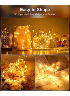 Generic 12-Pack LED Fairy Lights Battery Powered Waterproof Silver Cord (7Ft Warm White) For DIY Wedding Party Bedroom Patio  - Image 2