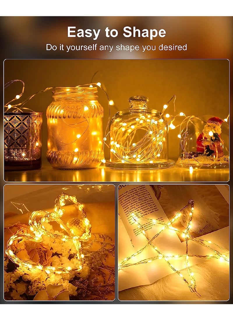 Generic 12-Pack LED Fairy Lights Battery Powered Waterproof Silver Cord (7Ft Warm White) For DIY Wedding Party Bedroom Patio  - Image 2