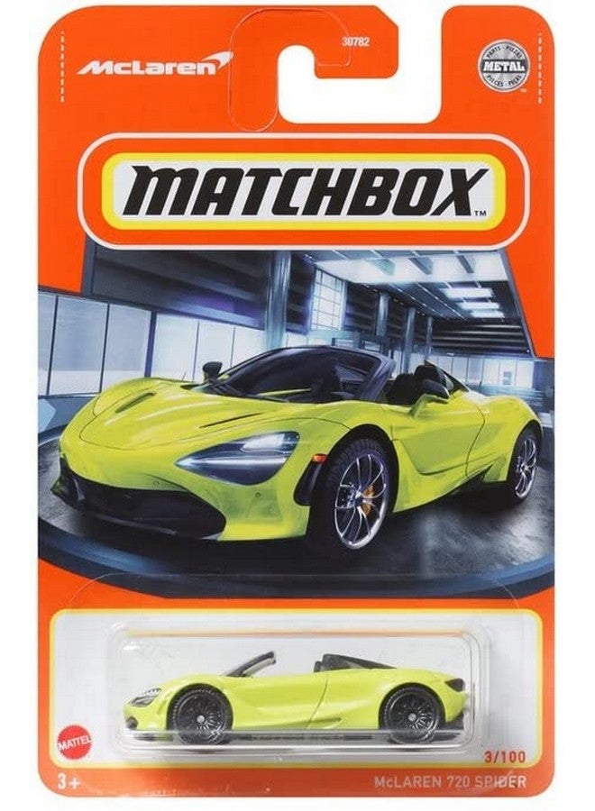 Matchbox McLaren 720 Spider 3/100 (Lime Green) 1:64 Scale Diecast Car Model