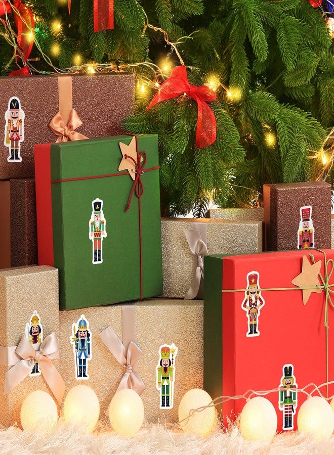Whaline 1000Pcs Christmas Nutcracker Stickers Roll Xmas Cartoon Nutcracker King and Soldier Self-Adhesive Sticker Decals for Birthday Holiday Party Decor Supplies, 8 Designs - Image 4