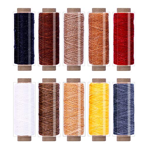 BUTUZE 550Yards Leather Sewing Waxed Thread,150D 55Yards Per Spool Stitching Thread for Craft DIY,Bookbinding,Shoe Repairing,Leather Sewing - Image 1