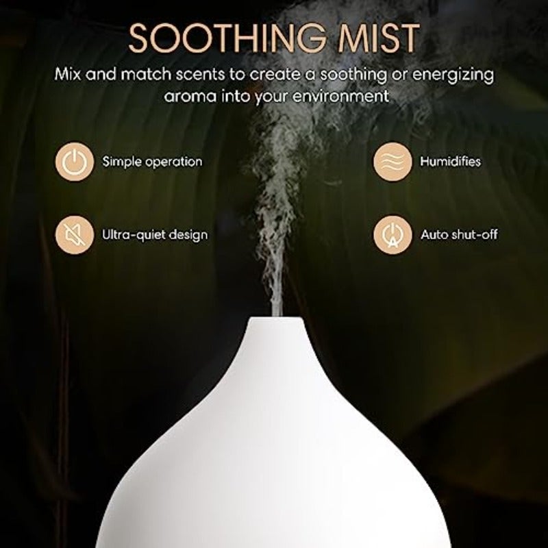 Essential Oil Diffuser 100ml Small Aromatherapy Diffuser with Auto Shut-Off Function Ultrasonic Diffusers for Essential Oils Cool Mist Humidifier with Warm White Lights for Office Home - Image 4
