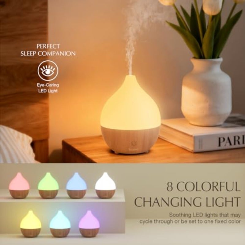 Essential Oil Diffuser 100ml Small Aromatherapy Diffuser with Auto Shut-Off Function Ultrasonic Diffusers for Essential Oils Cool Mist Humidifier with Warm White Lights for Office Home - Image 3