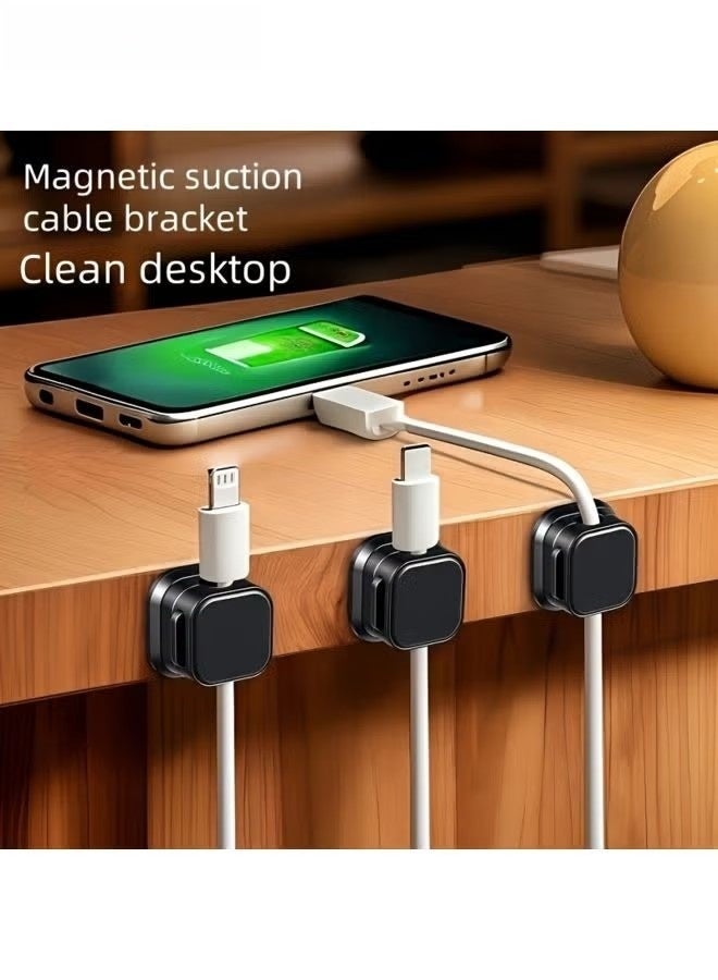 10pcs Magnetic Cable Clips Non-slip Cable Organizer Charging Cable Storage Clip Plastic Material Practical Gadget Sleek Cord Organizer for Desk Home Car Office - Image 3