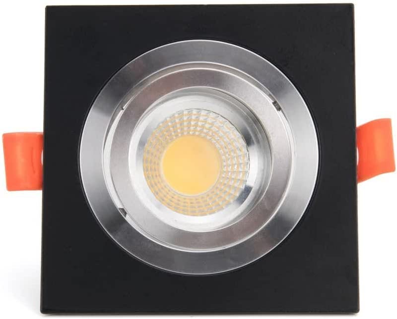 Lamps Modern Black Recessed Spotlight - Single Square LED Accent Lighting Fixture for Interior Design