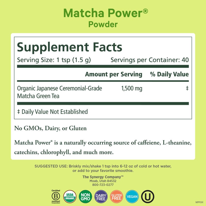PURE SYNERGY Matcha Power | Organic Matcha Powder | Ceremonial Grade Japanese Green Tea Powder | For Enhanced Energy & Alertness (2.1 oz) - Image 2
