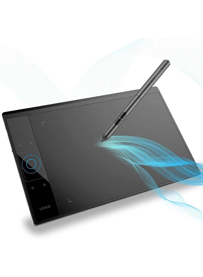 VEIKK Graphics Drawing Tablet A30, 4 Touch Keys 1 Touch Panel, Linux Support, 10x6 Inch Drawing Pad with 8192 Levels Battery-Free Pen Electronic Drawing Tablet for PC/Android/Mac OS/Windows - Image 1
