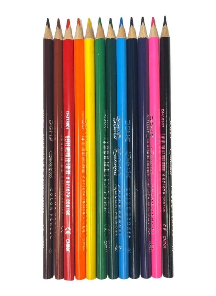 DOMS Wooden color box consisting of 12 different wooden colors  - Image 2