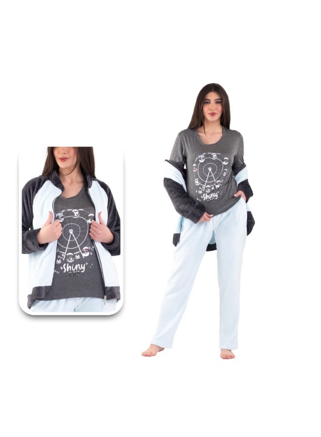 Dadoush Women's casual Winter pajamas, 3 pieces,  Dadoush - Image 1