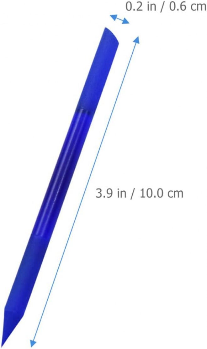 نماذج تصميم متعددة FRCOLOR: 2 قطعة من ملفات الأظافر الزجاجية الأسطوانية، مقاس 100x6 مم، أدوات لتلميع الأظافر والعناية بها، بألوان بنفسجية وزرقاء داكنة، مناسبة لتشكيل وتلميع الأظافر والعناية بها. - Image 2