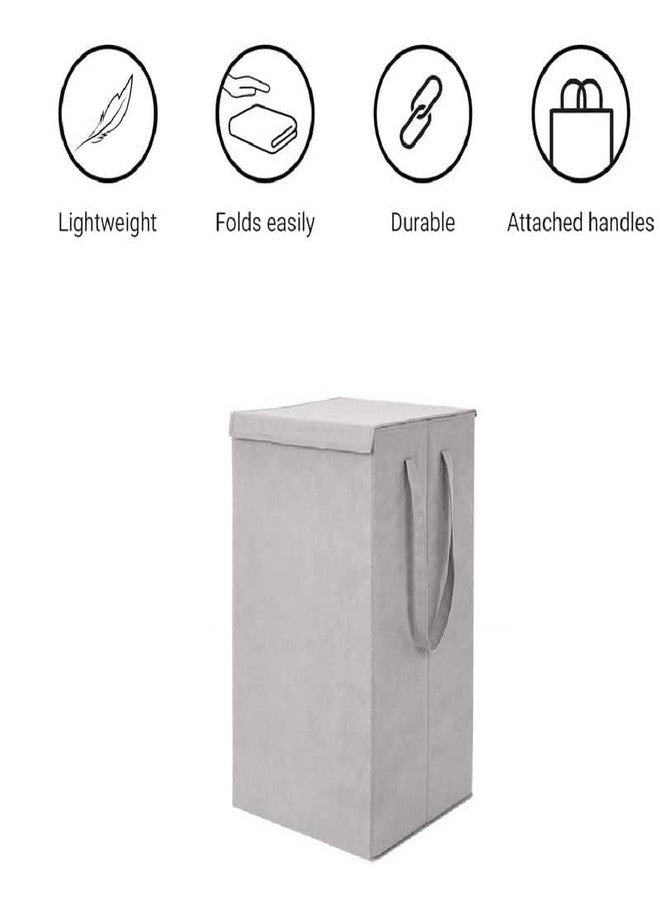 ACORMEK Acromek Folding Laundry Basket/Bag for Clothes Organizer |Toy Storage Box with Lid & Handle Collapsible, Toys Organiser, Washing Mesh Cloth Storage Basket 75 Litre (Grey_01) - Image 4