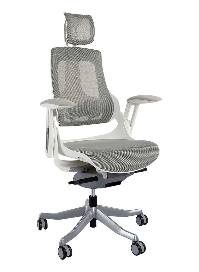 Mahmayi High-Back Modern Office Ergonomic Mesh Chair, Office Home Chairs With Adjustable-Backrest and Caster wheel Support - White
