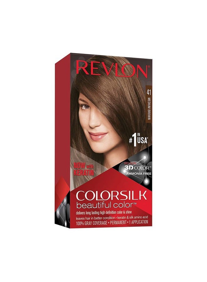 Revlon ColorSilk Beautiful Color 41 Medium Brown 1 ea (Pack of 5) - Image 1