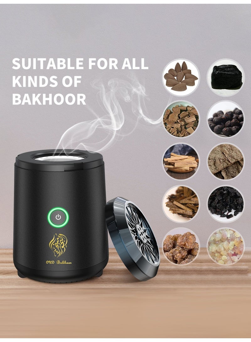Oud Bukhoor New Style Car USB Type-C Power Rechargeable Incense Burner Black | Lite & Portable Edition - Image 5