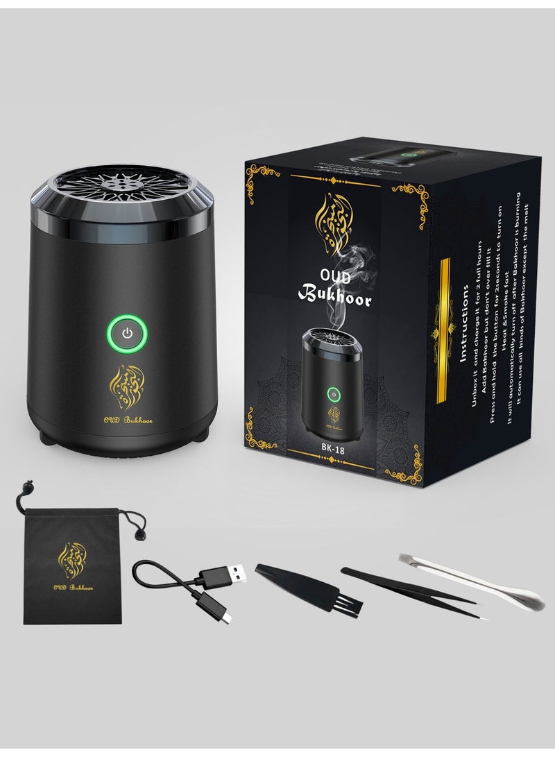 Oud Bukhoor New Style Car USB Type-C Power Rechargeable Incense Burner Black | Lite & Portable Edition - Image 2
