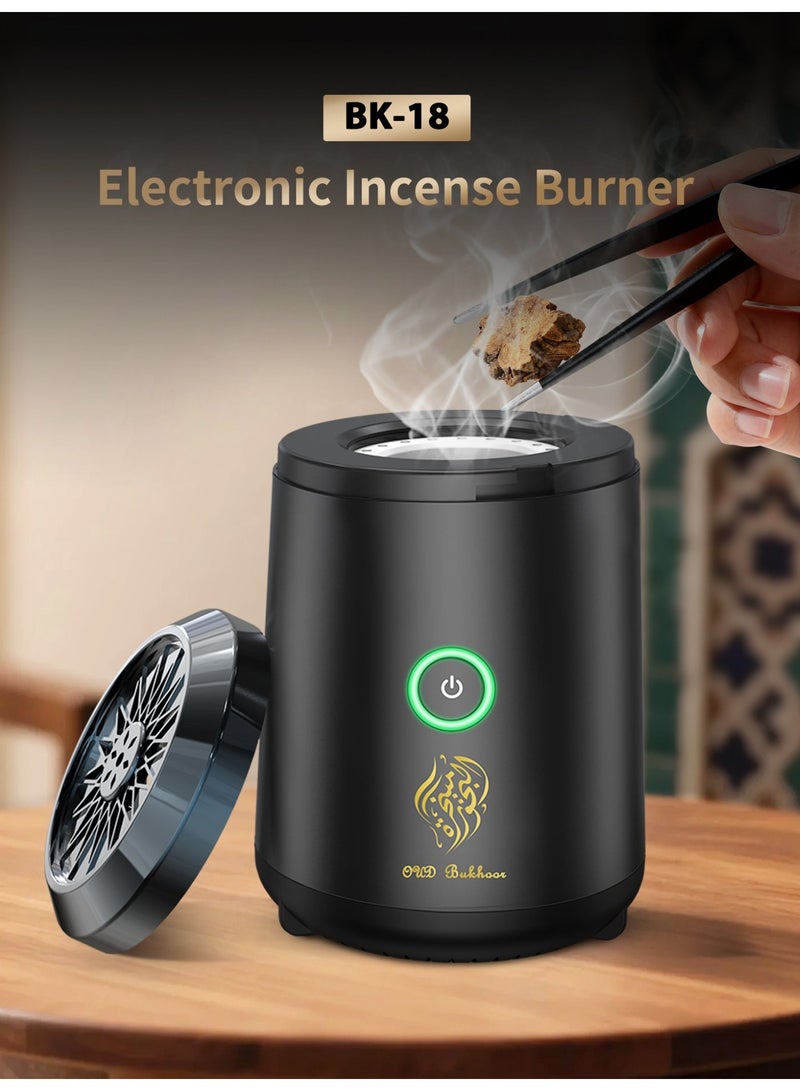 Oud Bukhoor New Style Car USB Type-C Power Rechargeable Incense Burner Black | Lite & Portable Edition - Image 1