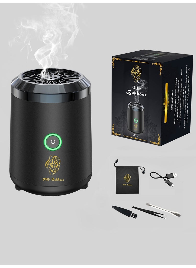Oud Bukhoor New Style Car USB Type-C Power Rechargeable Incense Burner Black | Lite & Portable Edition - Image 3
