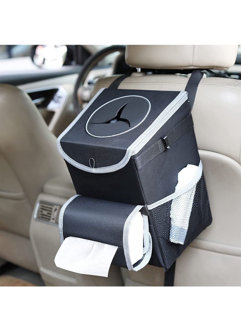 GT-Wheel Car Trash Storage Bag with Lid with Removable Leak Proof Interior Liners Pockets Large Capacity Trash Bin  - Image 1