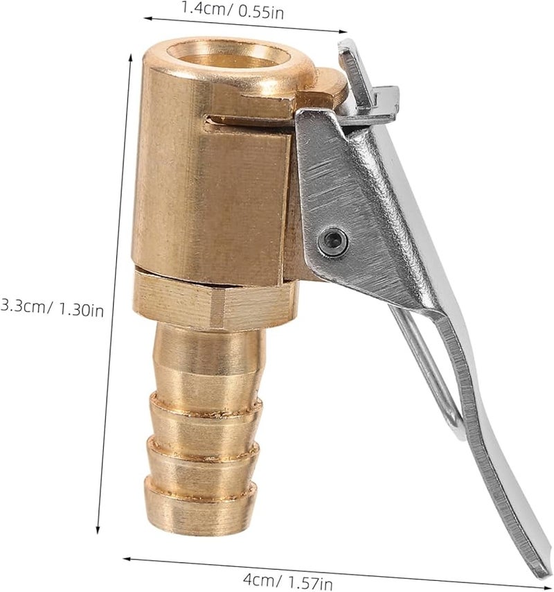 منفاخ الإطارات الذهبي مع ضاغط الهواء، خرطوم، مشبك نفخ، فوهة، تشاك، إكسسوارات السيارات - Image 3