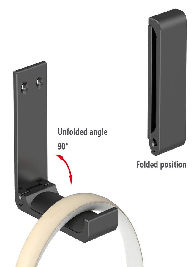 Yocice Headphone Stand Hanger,Headset Holder Mount,Aluminum Hook with Strong Adhesive Tape for Headphones (H03-Black-1PCS) - Image 2