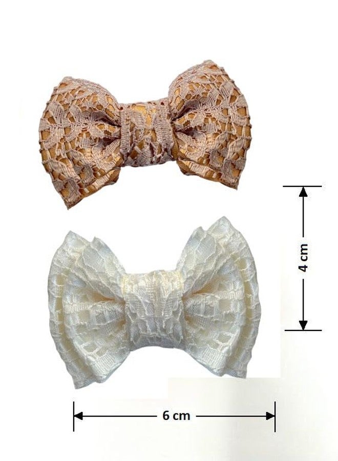 ZUGAD Baby Hair Clips 2 Inches Baby Girls Hair Bows Clips Alligator Clips Ribbon Bows Baby Care Clips Grosgrain Ribbon Hair Barrettes Hair Accessories for Toddlers Kids Girls (2 Pair White + Brown) - Image 3