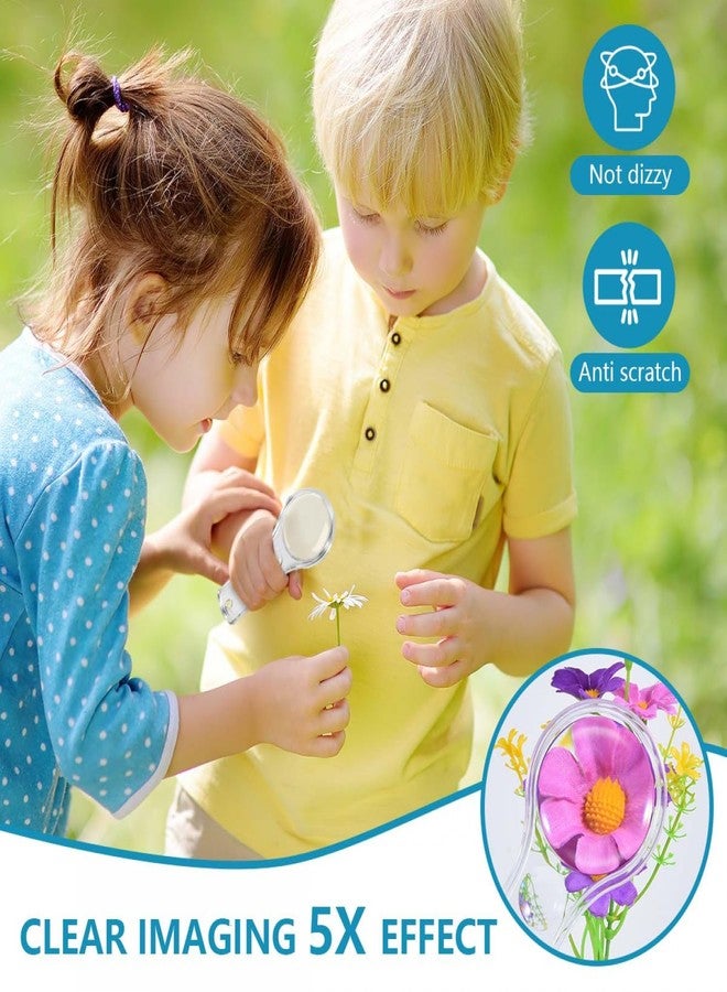 SenseYo 30 PCS Clear Mini Magnifying Glass for Kids, 5X Small Kid Magnifier for Hobbies, Science, Study - Image 4