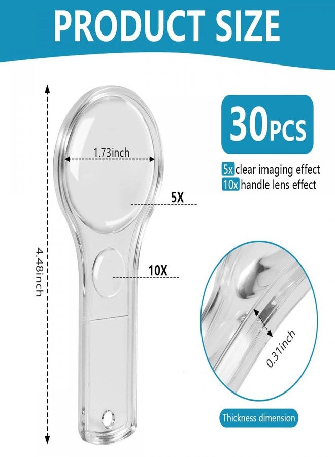 SenseYo 30 PCS Clear Mini Magnifying Glass for Kids, 5X Small Kid Magnifier for Hobbies, Science, Study - Image 2