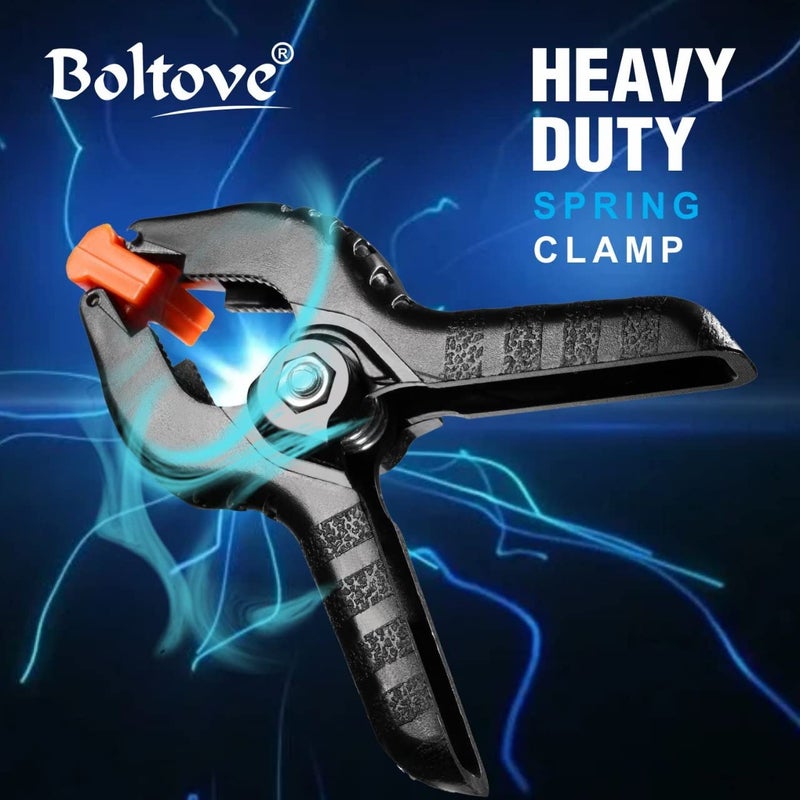 Boltove® 12 PCS Photography Backdrop Support Spring Clamp 4.3"/11cm for Background Muslin, Canvas, Paper, Chromakey Screen, Heavy Duty Clip, Photo Studio, Backdrops Backgrounds Woodworking - Image 2