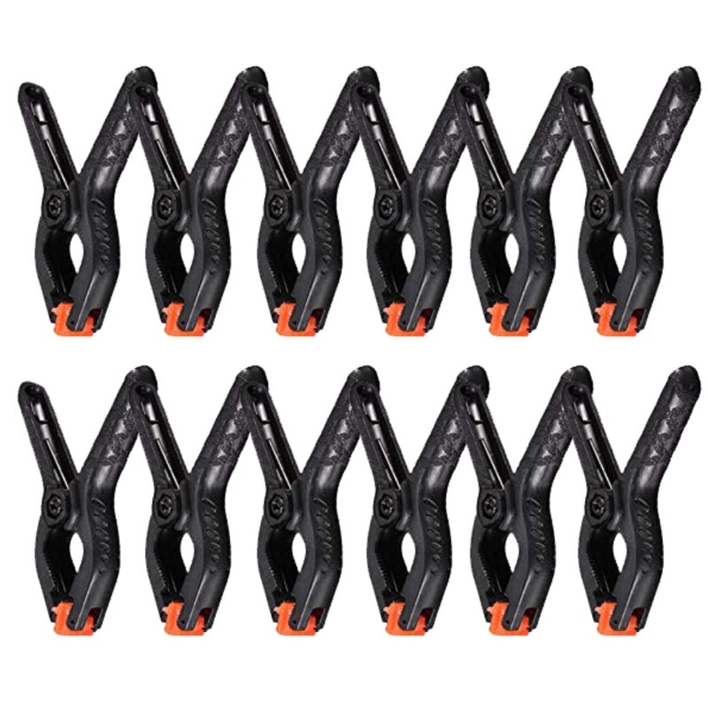 Boltove® 12 PCS Photography Backdrop Support Spring Clamp 4.3"/11cm for Background Muslin, Canvas, Paper, Chromakey Screen, Heavy Duty Clip, Photo Studio, Backdrops Backgrounds Woodworking - Image 1