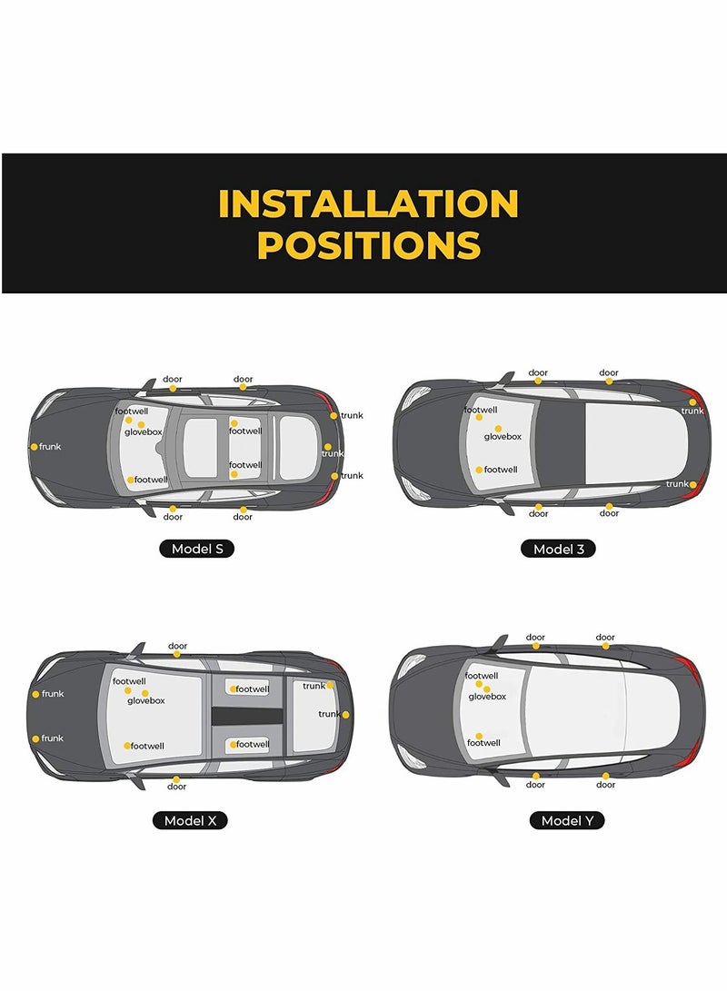 Starwell Interior LED Lights Bulbs Kit for Tesla Model 3/Y/S/X, Ultra-Bright LED Interior Light Upgrade Lighting Replacement Lights Tesla Accessories Fit Trunk, Frunk,Door Puddle, Foot-Well (4 Pack/White) - Image 4