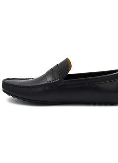 Posh La Vie Posh La vie Men's Geniune Leather Penny Loafers Slip-on Flat Driving Shoes Black/Brown Casual & Formal Wear  - Image 2