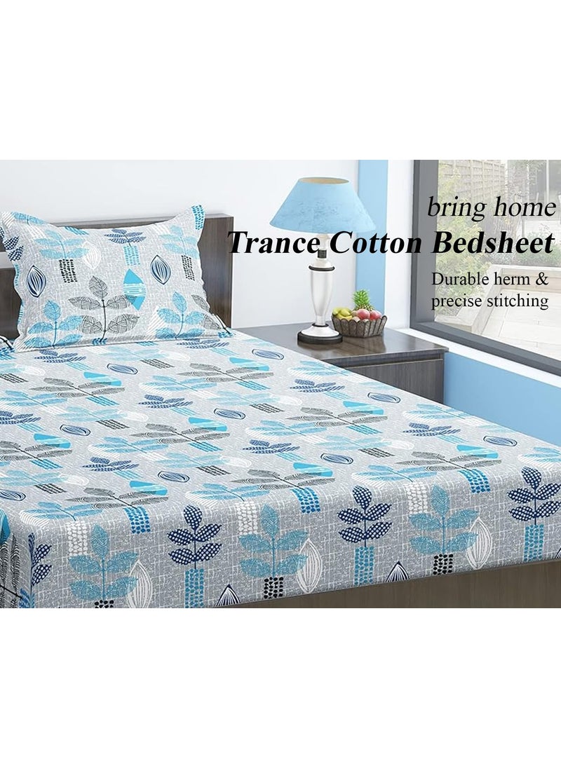 Trance Home Linen Trance Home Linen Modern Art Double Bedsheet with 2 Pillow Covers | Queen Size Bed Sheets |144 Tc | 100% Pure Cotton Bedsheet |Hypoallergenic (88 x 100 inch, Textured Leaves Maroon)  - Image 3