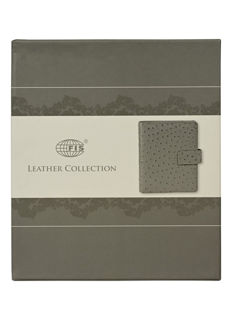 FIS® Leather Organizer  "STRUTHIO" and Activity Journal, Size : (11x17cm), Color : Black_ FSORLO4BK - Image 5