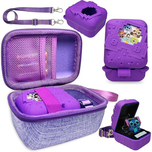 JCHPINE Hard Carrying Case and Silicone Cover for Bitzee Disney Interactive Digital Pet Protective Case for Bitzee Disney Virtual Electronic Pets Accessories Purple - Image 1