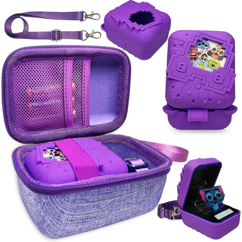 JCHPINE Hard Carrying Case and Silicone Cover for Bitzee Disney Interactive Digital Pet Protective Case for Bitzee Disney Virtual Electronic Pets Accessories Purple - Image 2
