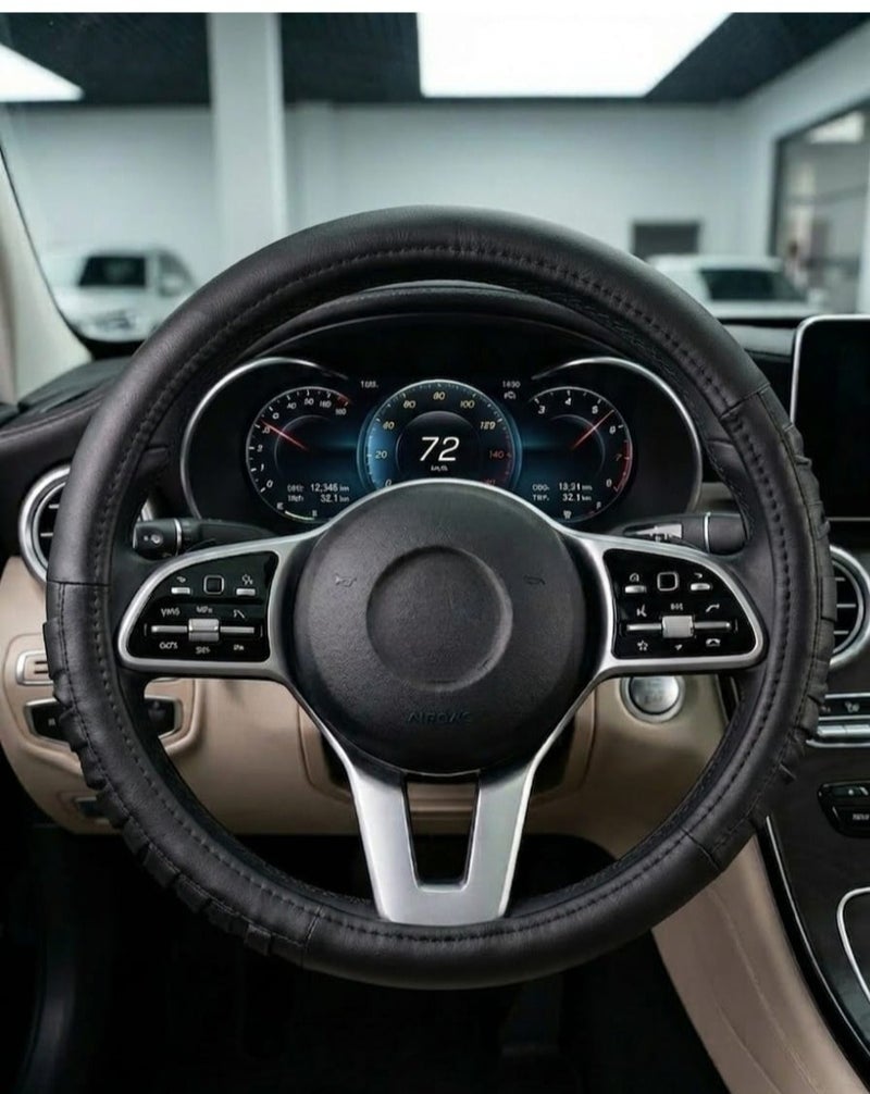 Elshafey premium steering wheel cover universal black - Image 1