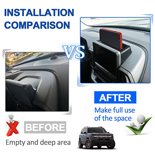 TOPINSTALL Dash Center Console Tray Compatible with Ford Bronco Sport 2021-2024 Accessories (CX430), Dashboard Insert ABS Plastic Storage Organizer Phone Holder Coin Container (Not for 2025) - Image 2