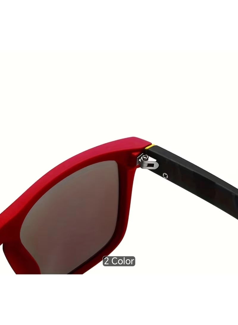 Unisex Vintage Square Glasses - Full Frame Design, Suitable for Running, Hiking, Beach, and Outdoor Activities, Optional Tinted Lenses - Image 3