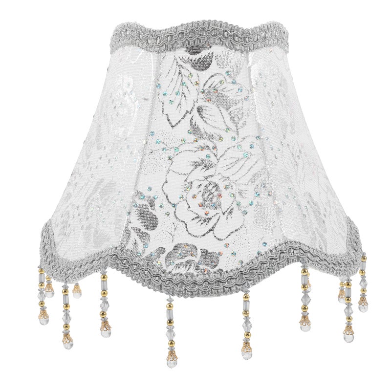 Vintage European Lampshade Square Shape Cloth Material Diy Decoration Ambiance Enhancement Bedroom Living Room Kitchen 25cm Beaded Tassel Accents 1Pcs - Image 1