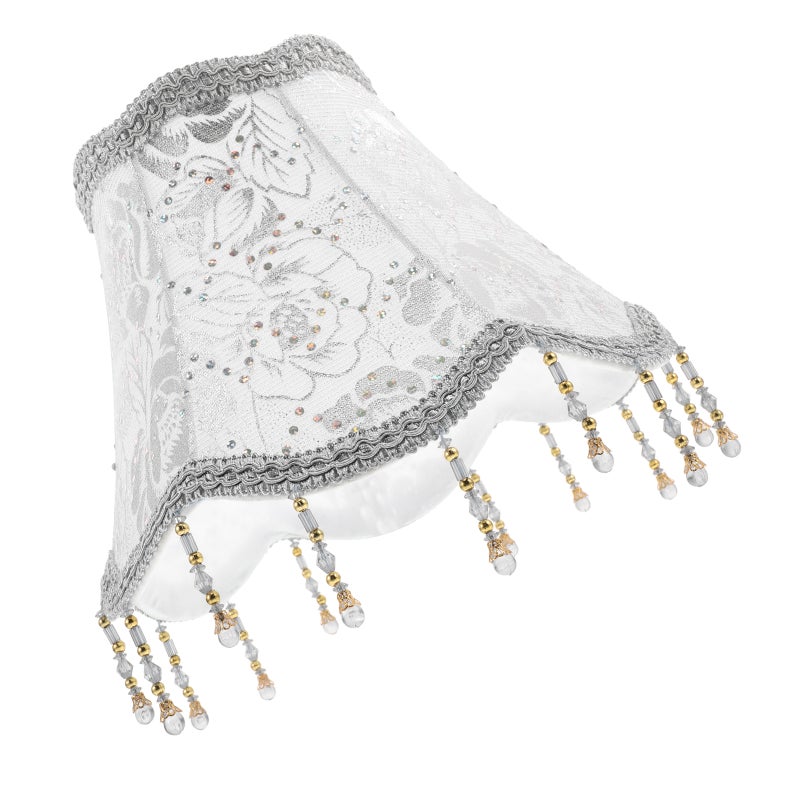 Vintage European Lampshade Square Shape Cloth Material Diy Decoration Ambiance Enhancement Bedroom Living Room Kitchen 25cm Beaded Tassel Accents 1Pcs - Image 4