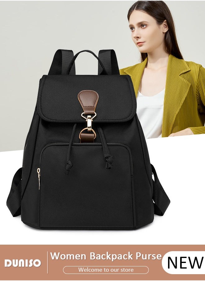 DUNISO Women Backpack Purse, Waterproof Backpack for Girl Woman Black Travel Bookbag Lady Shoulder Bag, Lightweight Ladies Fashion Daily Backpack Anti-theft Casual Daypack  - Image 1