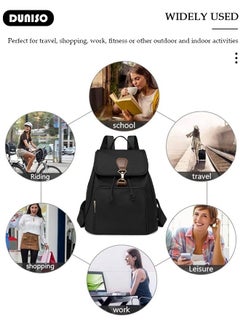 DUNISO Women Backpack Purse, Waterproof Backpack for Girl Woman Black Travel Bookbag Lady Shoulder Bag, Lightweight Ladies Fashion Daily Backpack Anti-theft Casual Daypack  - Image 3
