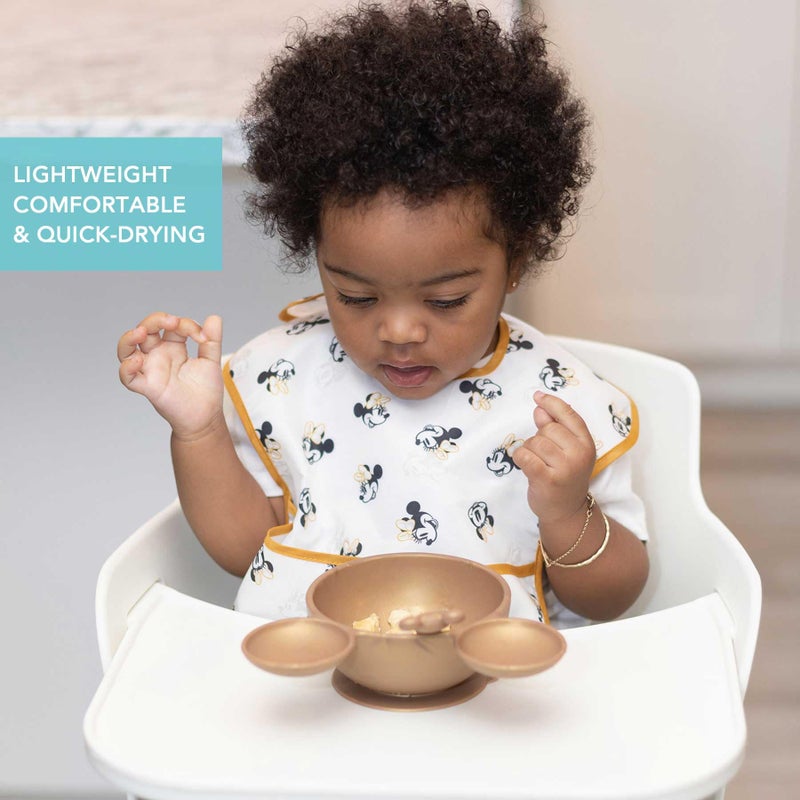 Bumkins Disney Bibs for Girl or Boy, SuperBib Baby and Toddler for 6-24 Months, Essential Must Have for Eating, Feeding, Baby Led Weaning, Mess Saving Waterproof Soft Fabric, 3-pk Minnie Mouse Icon - Image 4