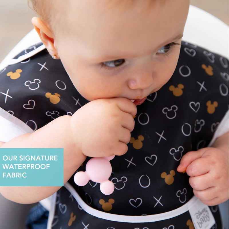 Bumkins Disney Bibs for Girl or Boy, SuperBib Baby and Toddler for 6-24 Months, Essential Must Have for Eating, Feeding, Baby Led Weaning, Mess Saving Waterproof Soft Fabric, 3-pk Minnie Mouse Icon - Image 3