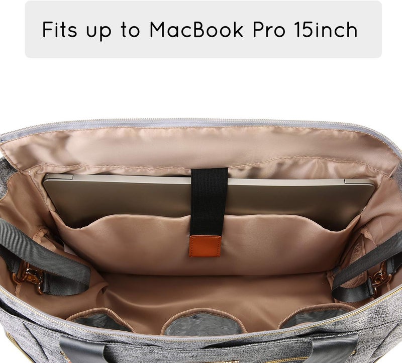 MOMMORE Breast Pump Bag Diaper Tote Bag with 15 Inch Laptop Sleeve Fit Most Breast Pumps Like Medela, Spectra S1,S2, Evenflo - Image 4
